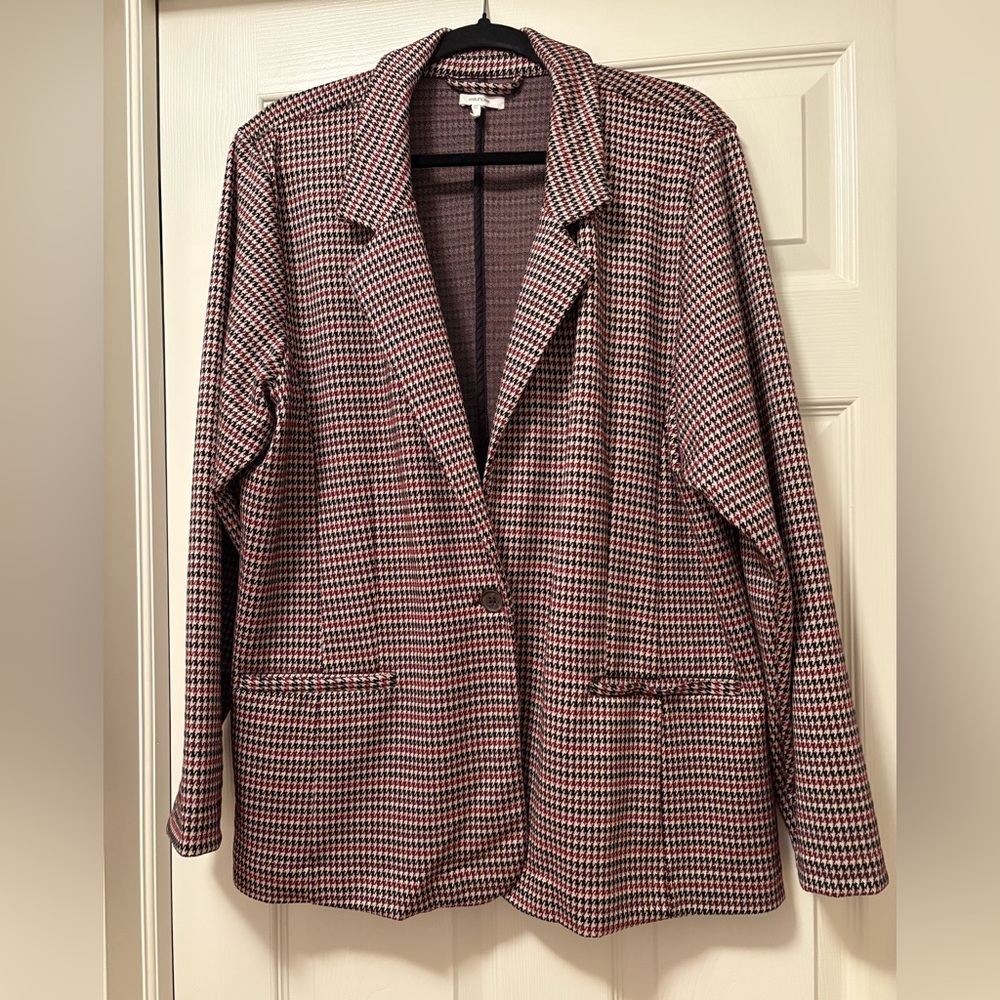 Maurice’s Houndstooth Blazer - Black and Red